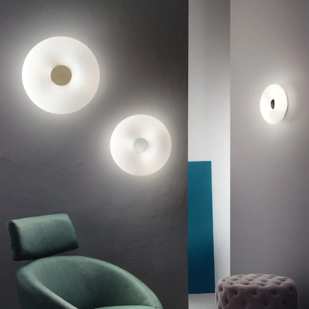 Plafoniere Moderne-Ondaluce Plafoniera per camera da letto rotonda vetro bianco nero tortora pl dodi