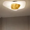 Plafoniere Moderne-Top Light Plafoniera per camera da letto 54cm vetri bianchi foglia oro strategy