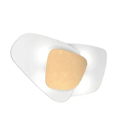 Plafoniere Moderne-Top Light Plafoniera per camera da letto 54cm vetri bianchi foglia oro strategy