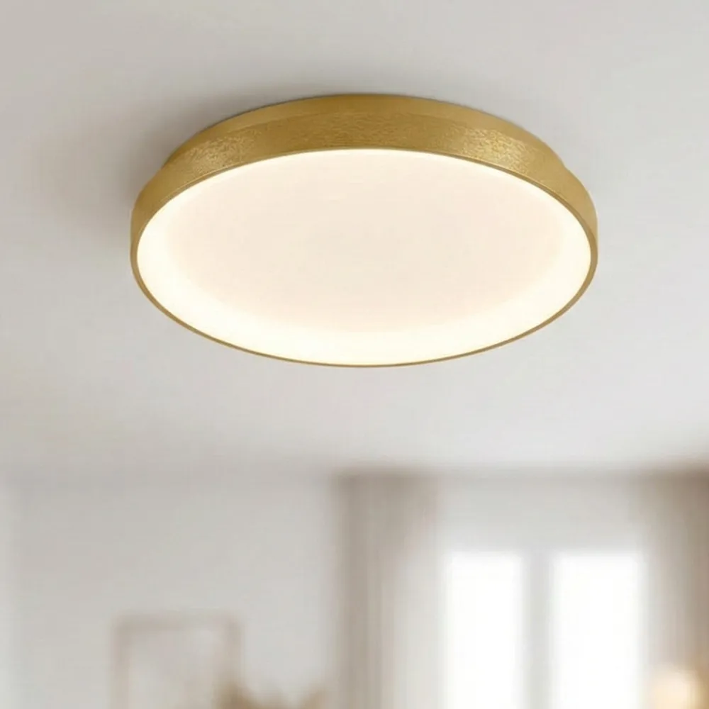 Plafoniere Moderne-Gea Luce Plafoniera per camera da letto krizia oro led 38w 3000k moderna