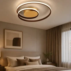 Plafoniere Moderne-Selezionato da Mazzolaluce Plafoniera per camera da letto led 22w 3000k dimmerabile marrone