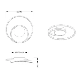 Plafoniere Moderne-Selezionato da Mazzolaluce Plafoniera per camera da letto led 22w 3000k dimmerabile marrone