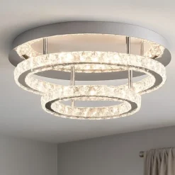 Plafoniere Moderne-Selezionato da Mazzolaluce Plafoniera per camera da letto led anelli di cristallo