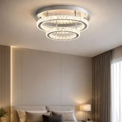 Plafoniere Moderne-Selezionato da Mazzolaluce Plafoniera per camera da letto led anelli di cristallo