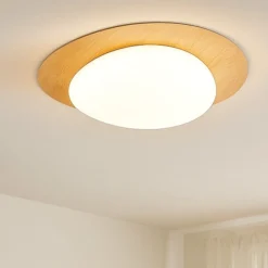 Plafoniere Moderne-Selezionato da Mazzolaluce Plafoniera per camera da letto led 21w dimmerabile 3000k colore legno