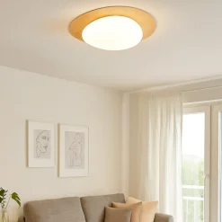 Plafoniere Moderne-Selezionato da Mazzolaluce Plafoniera per camera da letto led 21w dimmerabile 3000k colore legno