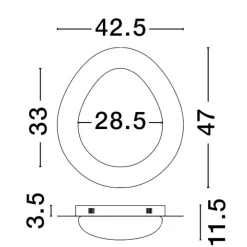Plafoniere Moderne-Selezionato da Mazzolaluce Plafoniera per camera da letto led 21w dimmerabile 3000k colore legno
