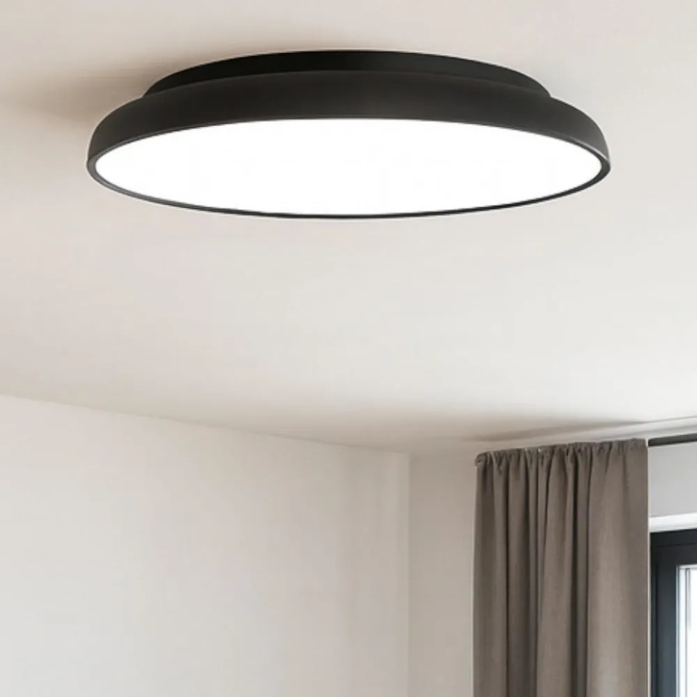 Plafoniere Moderne-Selezionato da Mazzolaluce Plafoniera per camera da letto nera led 3000k dimmerabile 60 cm