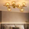 Plafoniere Moderne-Ideal Lux Plafoniera per camera da letto perlage pl6 sfere vetro ambra