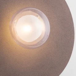 Plafoniere Moderne-Selezionato da Mazzolaluce Plafoniera per camera da letto hos disco di cemento rosso rotonda moderna