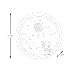 Plafoniere Moderne-Selezionato da Mazzolaluce Plafoniera per cameretta bambino astronauta led dimmerabile