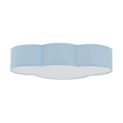 Plafoniere Moderne-Selezionato da Mazzolaluce Plafoniera per cameretta bambino nuvola di tessuto celeste 63 cm moderna