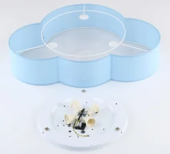 Plafoniere Moderne-Selezionato da Mazzolaluce Plafoniera per cameretta bambino nuvola di tessuto celeste 63 cm moderna
