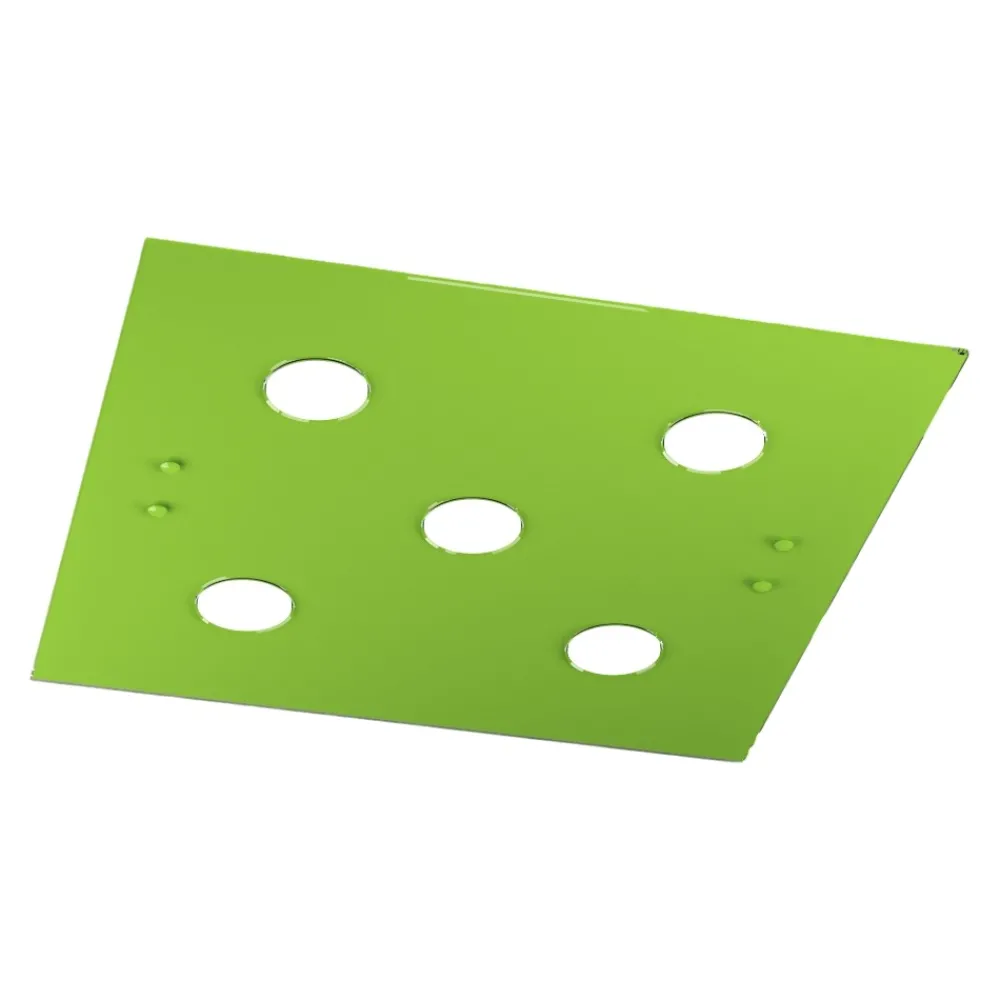 Plafoniere Moderne-Top Light Plafoniera per cameretta in vetro lucido verde quadrata moderna