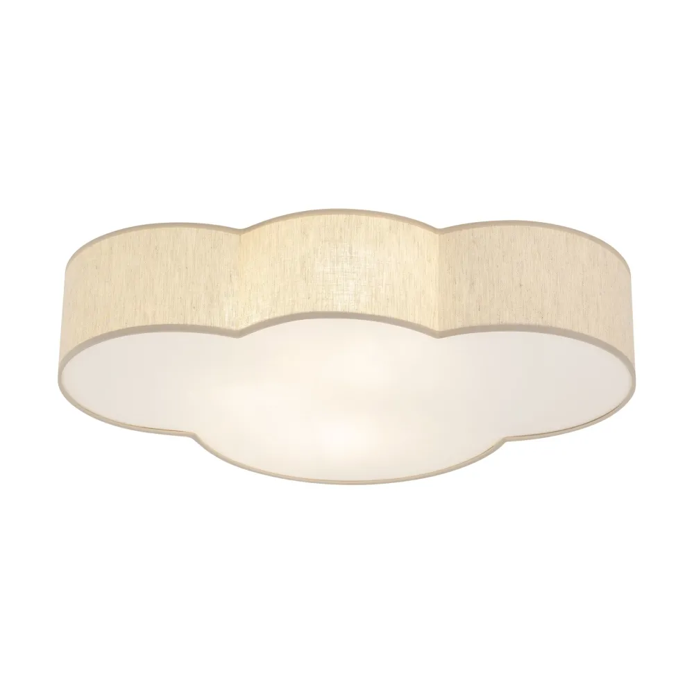 Plafoniere Moderne-Selezionato da Mazzolaluce Plafoniera per cameretta nuvola di tessuto lino beige 63 cm