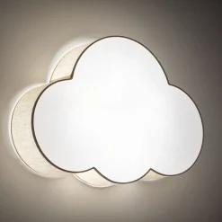 Plafoniere Moderne-Selezionato da Mazzolaluce Plafoniera per cameretta nuvola di tessuto lino beige 63 cm