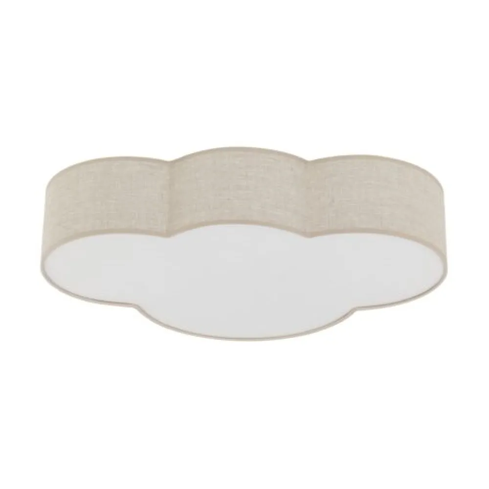 Plafoniere Moderne-Selezionato da Mazzolaluce Plafoniera per cameretta nuvola di tessuto lino beige 63 cm