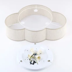 Plafoniere Moderne-Selezionato da Mazzolaluce Plafoniera per cameretta nuvola di tessuto lino beige 63 cm