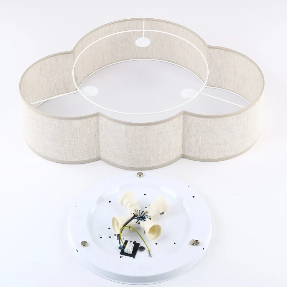 Plafoniere Moderne-Selezionato da Mazzolaluce Plafoniera per cameretta nuvola di tessuto lino beige 63 cm