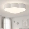 Plafoniere Moderne-Selezionato da Mazzolaluce Plafoniera per camerette nuvola di tessuto grigio 63 cm moderna