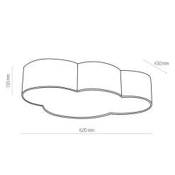 Plafoniere Moderne-Selezionato da Mazzolaluce Plafoniera per camerette nuvola di tessuto grigio 63 cm moderna