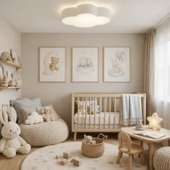 Plafoniere Moderne-Selezionato da Mazzolaluce Plafoniera per camerette nuvola bianca di tessuto 43 cm