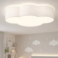Plafoniere Moderne-Selezionato da Mazzolaluce Plafoniera per camerette nuvola bianca in tessuto 63 cm moderna