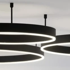 Plafoniere Moderne-Selezionato da Mazzolaluce Plafoniera per cucina circolare nera led 46w 3000k dimmerabile