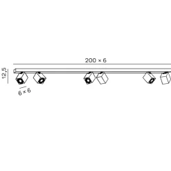 Plafoniere Moderne-Perenz Illuminazione Plafoniera per cucina 200cm con spot orientabili nera oddy perenz