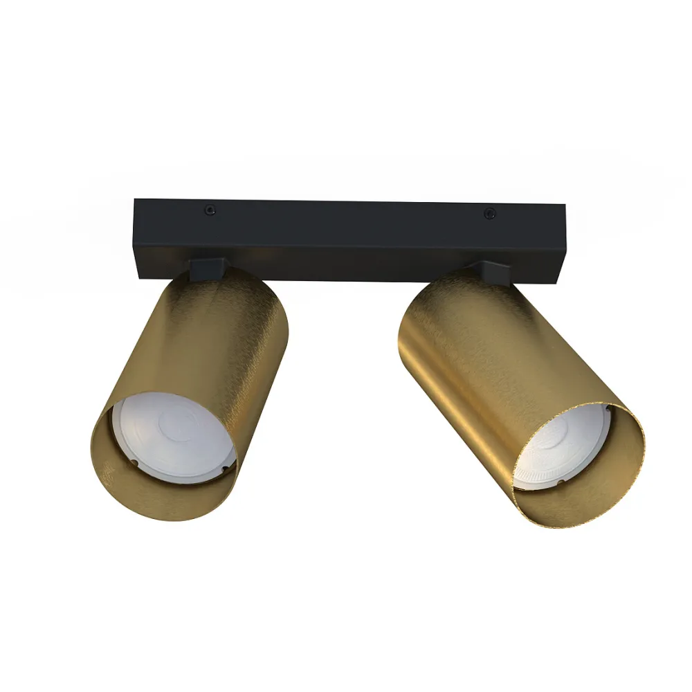 Plafoniere Moderne-Selezionato da Mazzolaluce Plafoniera per cucina con 2 faretti orientabili colore oro