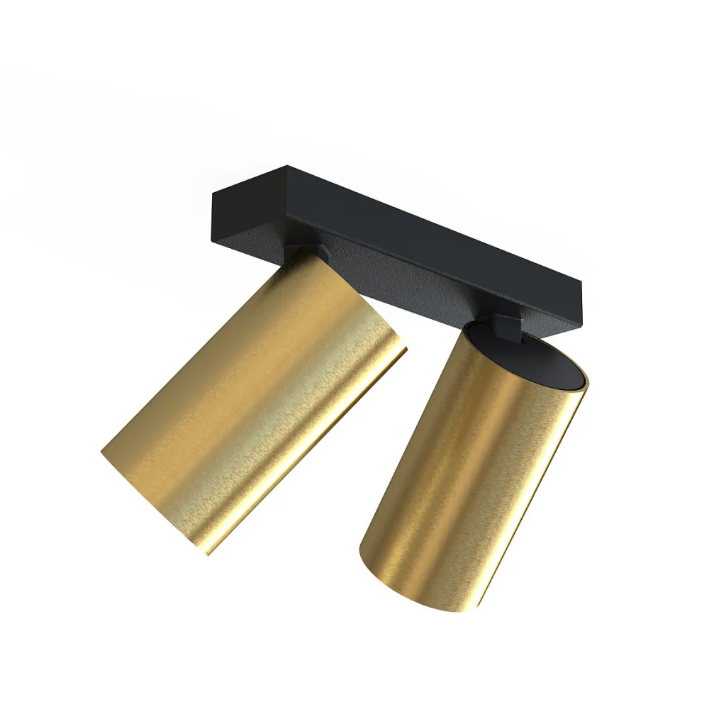 Plafoniere Moderne-Selezionato da Mazzolaluce Plafoniera per cucina con 2 faretti orientabili colore oro