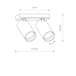 Plafoniere Moderne-Selezionato da Mazzolaluce Plafoniera per cucina con 2 faretti orientabili colore oro