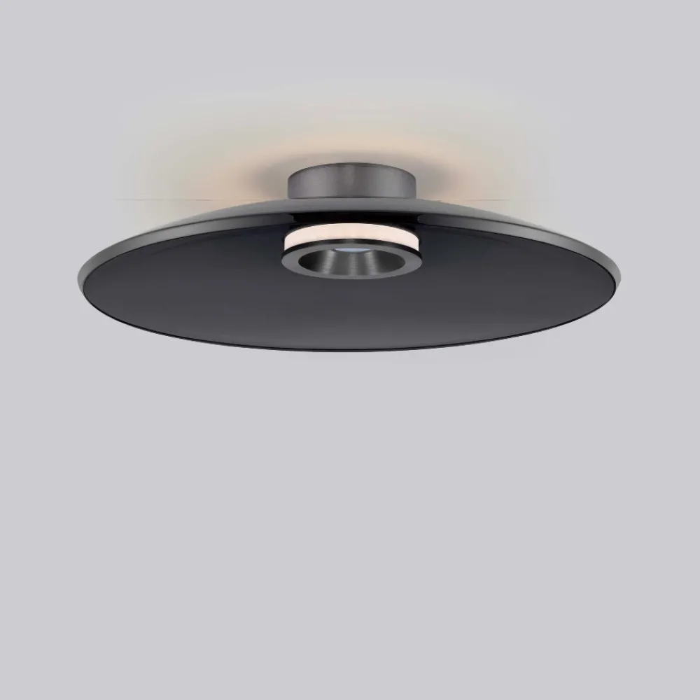Plafoniere Moderne-Selezionato da Mazzolaluce Plafoniera per cucina disco di vetro fume led dimmerabile 33w 3000k design moderna