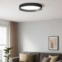 Plafoniere Moderne-Ideal Lux Plafoniera per cucina fly pl d35 led 18w 3000k nera doppia luce