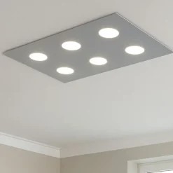 Plafoniere Moderne-Top Light Plafoniera per cucina grigio moderna rettangolare