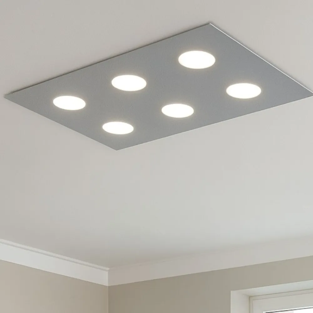 Plafoniere Moderne-Top Light Plafoniera per cucina grigio moderna rettangolare