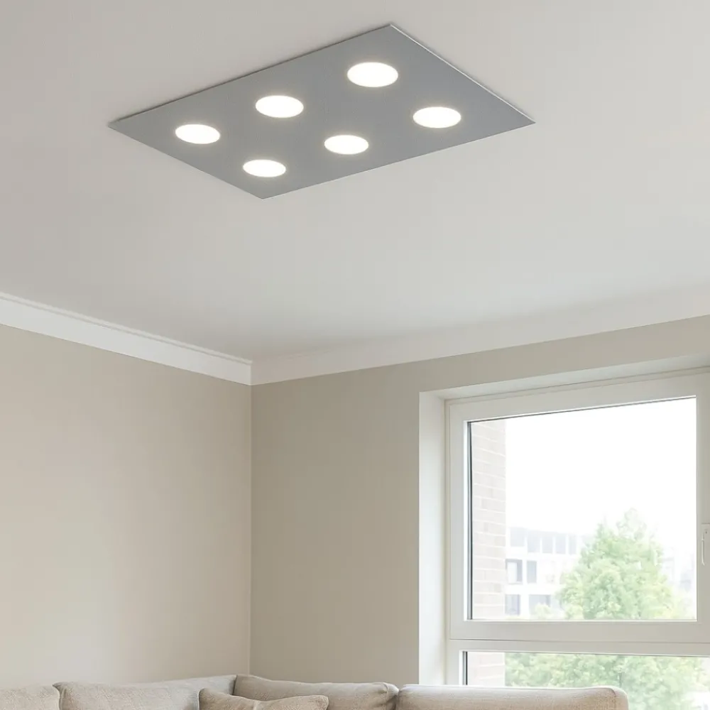 Plafoniere Moderne-Top Light Plafoniera per cucina grigio moderna rettangolare