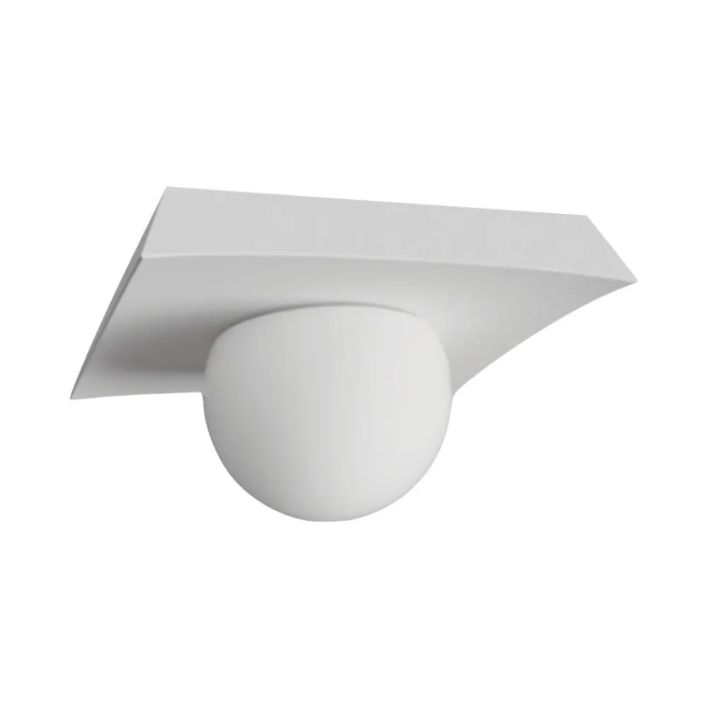 Plafoniere Moderne-Selezionato da Mazzolaluce Plafoniera per cucina in gesso squadrato con sfera di vetro