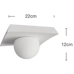 Plafoniere Moderne-Selezionato da Mazzolaluce Plafoniera per cucina in gesso squadrato con sfera di vetro