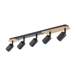 Plafoniere Moderne-Selezionato da Mazzolaluce Plafoniera per cucina in legno con faretti orientabili nera