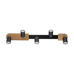 Plafoniere Moderne-Selezionato da Mazzolaluce Plafoniera per cucina in legno con faretti orientabili nera