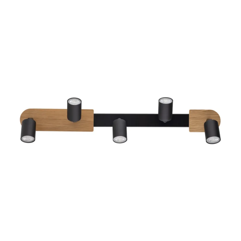 Plafoniere Moderne-Selezionato da Mazzolaluce Plafoniera per cucina in legno con faretti orientabili nera