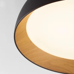 Plafoniere Moderne-Selezionato da Mazzolaluce Plafoniera per cucina led 50w 3000k nera effetto legno dimmerabile