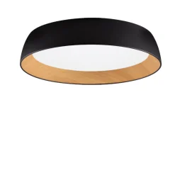 Plafoniere Moderne-Selezionato da Mazzolaluce Plafoniera per cucina led 50w 3000k nera effetto legno dimmerabile