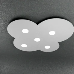 Plafoniere Moderne-Top Light Plafoniera per cucina 5 luci moderna grigio toplight cloud