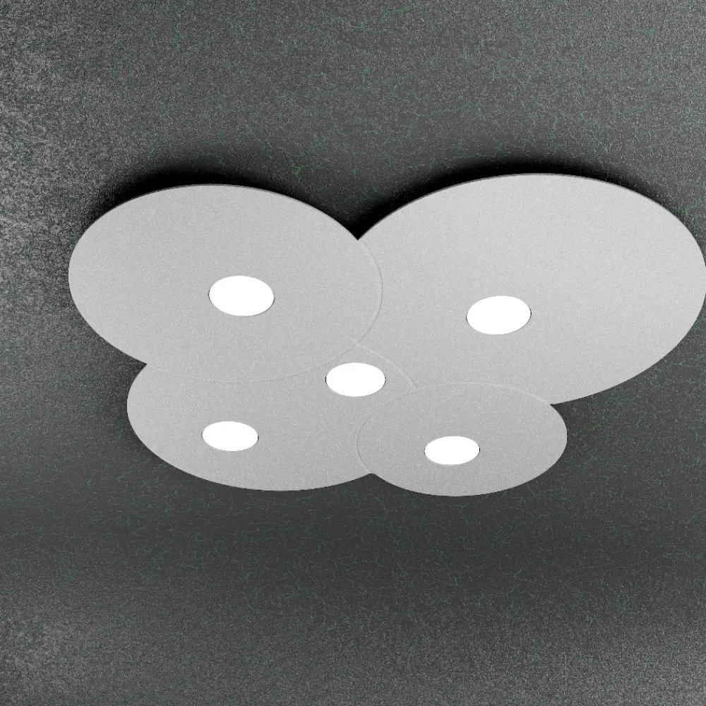 Plafoniere Moderne-Top Light Plafoniera per cucina 5 luci moderna grigio toplight cloud