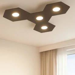 Plafoniere Moderne-Top Light Plafoniera per cucina marrone esagonale hexagon moderna