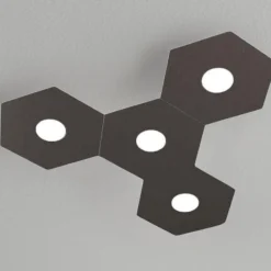 Plafoniere Moderne-Top Light Plafoniera per cucina marrone esagonale hexagon moderna