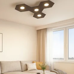 Plafoniere Moderne-Top Light Plafoniera per cucina marrone esagonale hexagon moderna