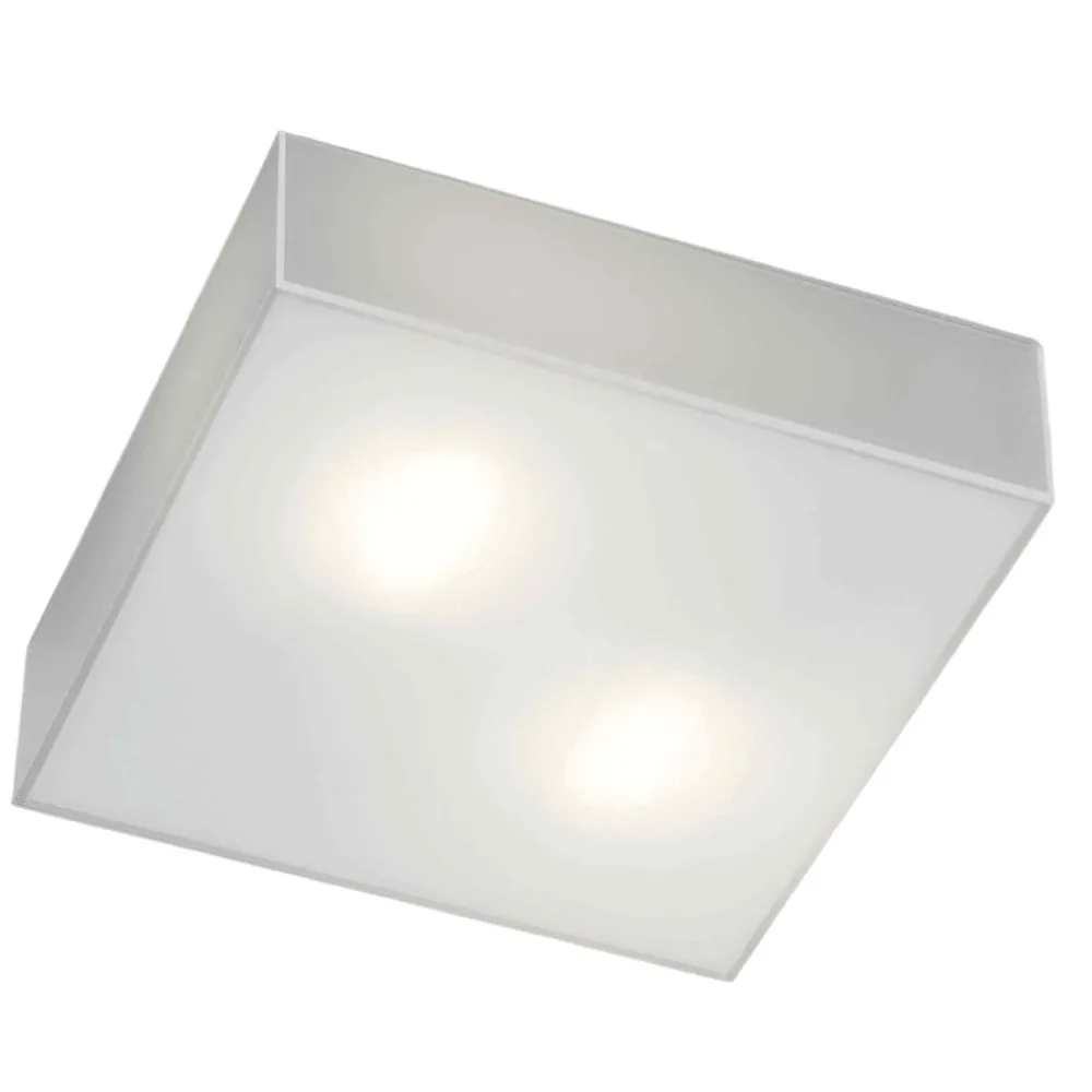 Plafoniere Moderne-Selezionato da Mazzolaluce Plafoniera per cucina moderna quadrata vetro bianco lucido
